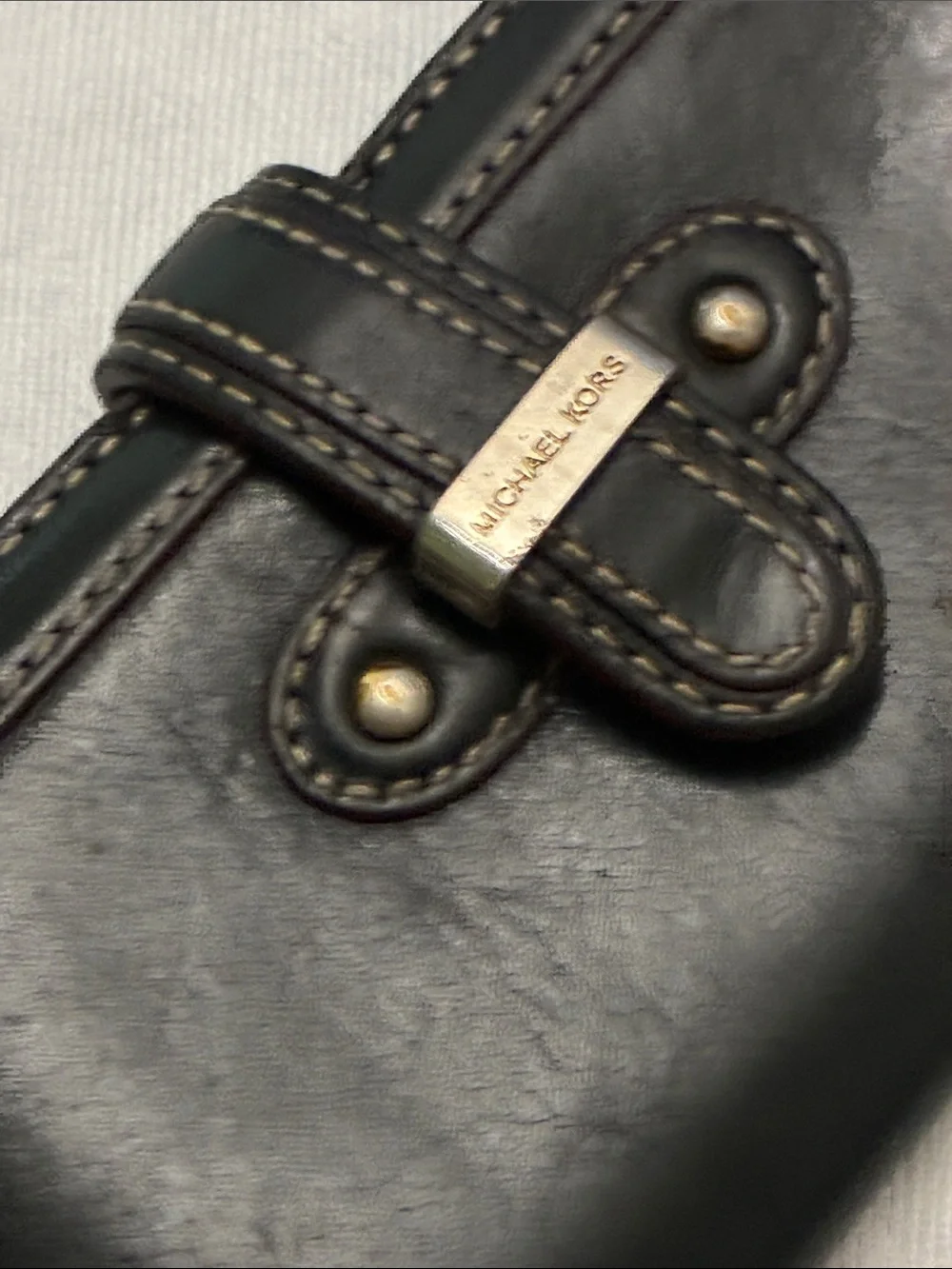 Michael Kors Black Leather Wallet with Gold Hardware